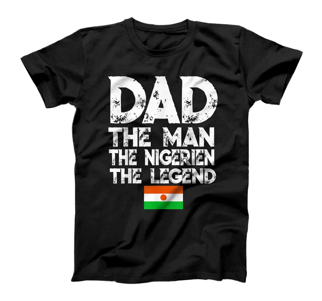 Mens Flagcastle: Dad Nigerien The Legend Father's Day T-Shirt