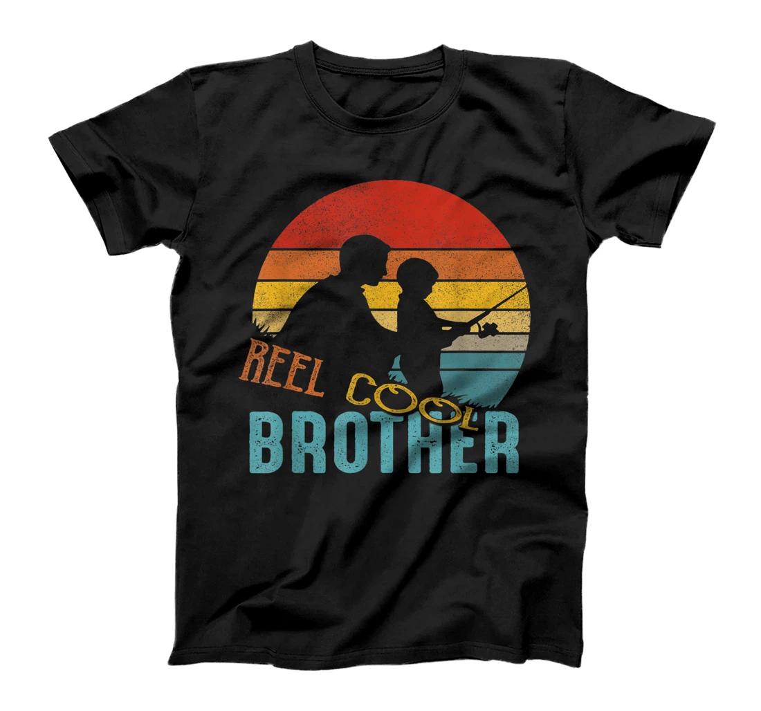 Retro Reel Cool Brother Fishing Gifts Vintage Fishing Lovers T-Shirt