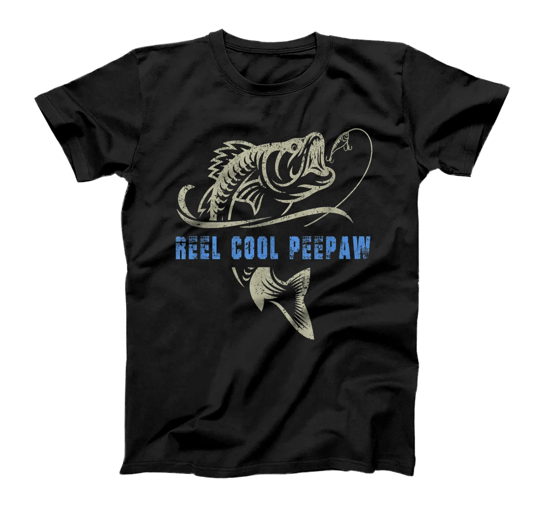 Vintage Fishing Reel Cool Peepaw Funny Fish Father's Day T-Shirt