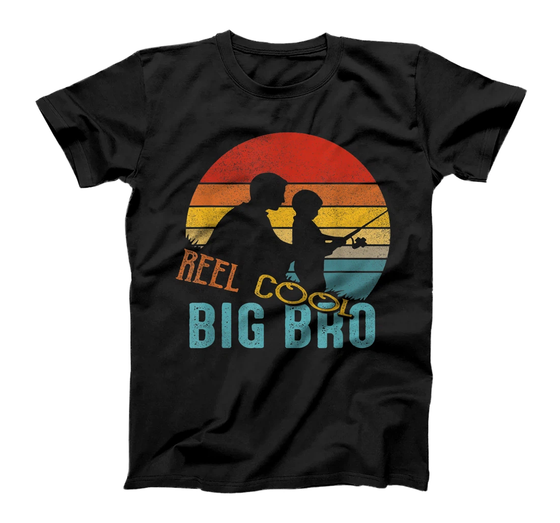Personalized Retro Reel Cool Big Bro Fishing Gifts Vintage Fishing Lovers T-Shirt