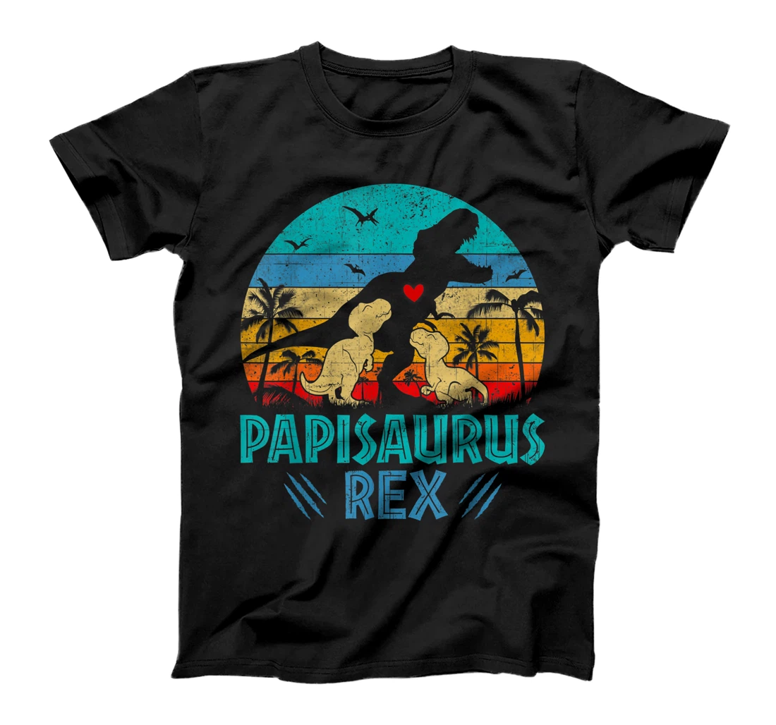 Personalized Mens Papisaurus T Rex Dinosaur Funny Papi Saurus Family Matching T-Shirt