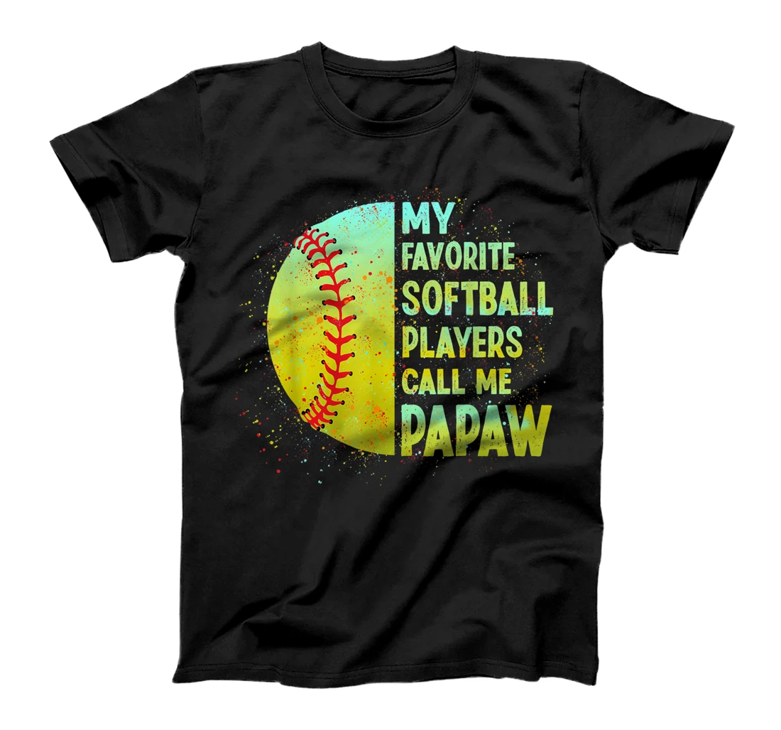 Personalized My Favorite Softball Player Calls Me Papaw T-Shirt