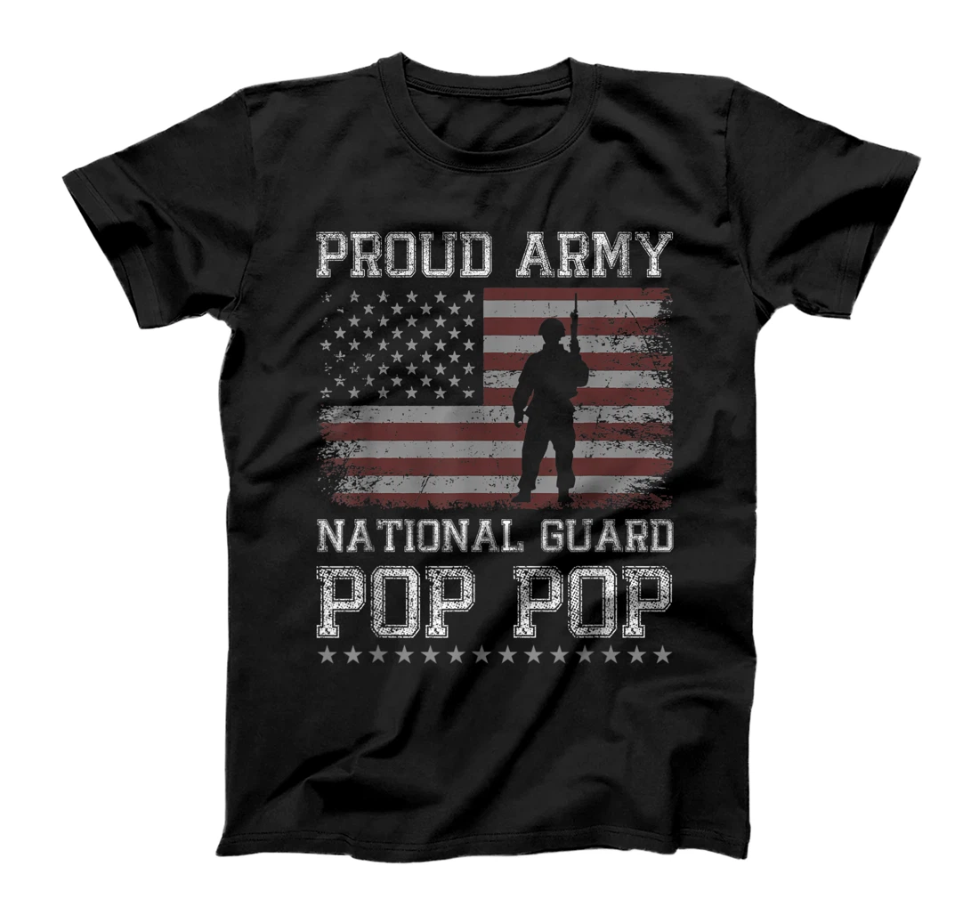 Personalized Mens Proud Army National Guard Pop Pop Shirt U.S. Military Gift T-Shirt