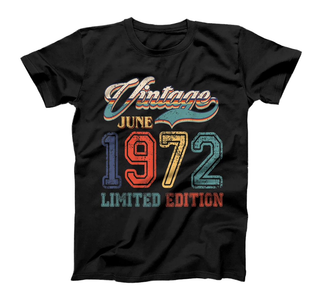 Personalized Retro June 1972 Limited Edition Vintage 49 Years Old T-Shirt