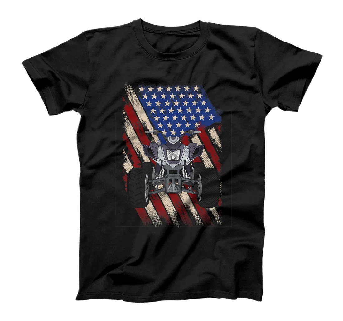 Personalized American Flag ATV Rider Quad Sports Motorsports Dirty Ride Premium T-Shirt