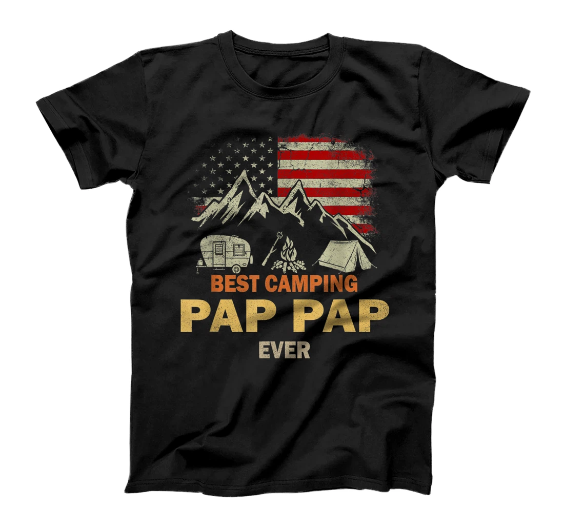 Personalized Mens Best Camping Pap Pap Ever Costume Vintage Camper Gift T-Shirt