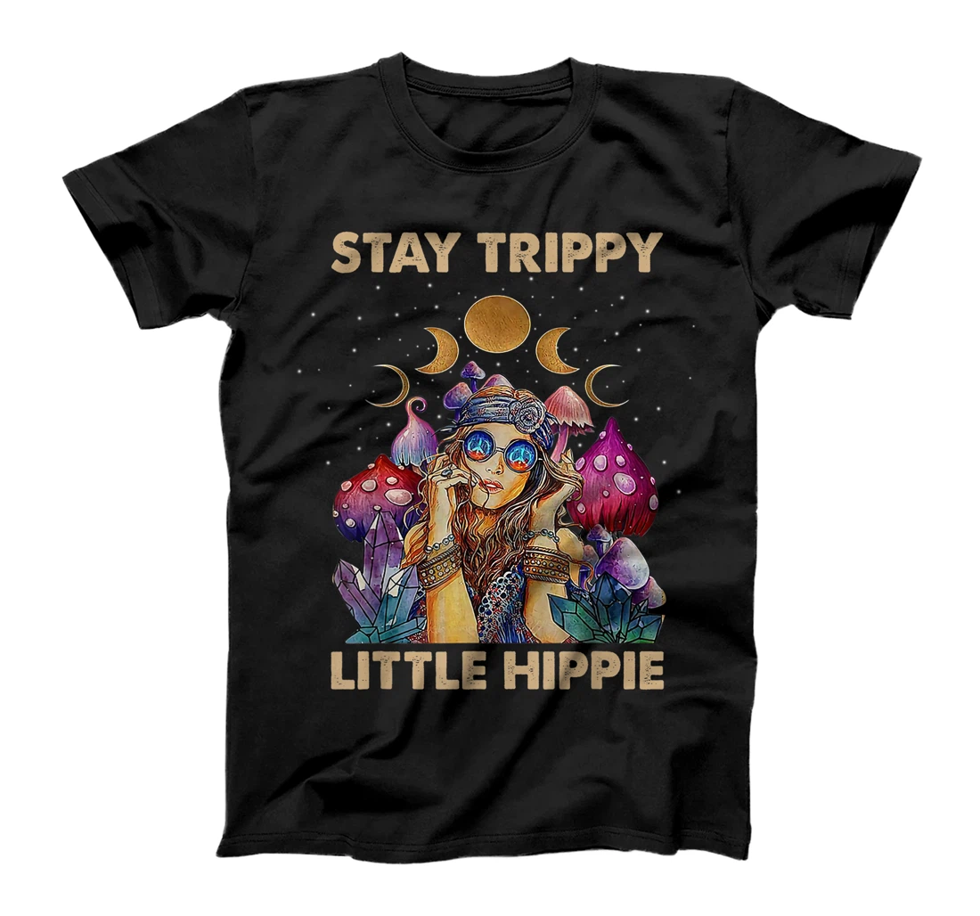 Personalized Stay Trippy Little Hippie Fungus Magic Psilocybin Mushrooms T-Shirt
