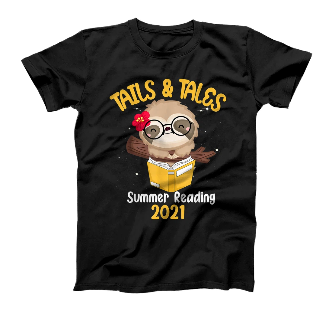 Personalized Tails And Tales Summer Reading 2021 Sloth Book Lovers T-Shirt