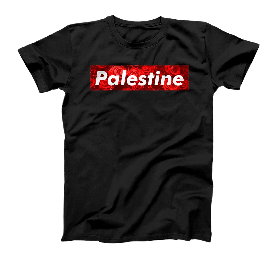 Personalized Red Palestine Free Palestine Free Gaza Flag Arabic T-Shirt