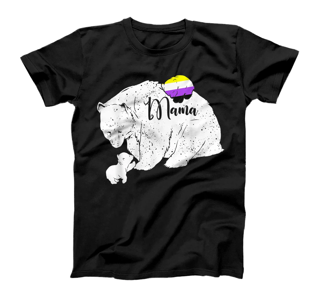 Personalized Nonbinary Mama Bear Queer Family T-Shirt