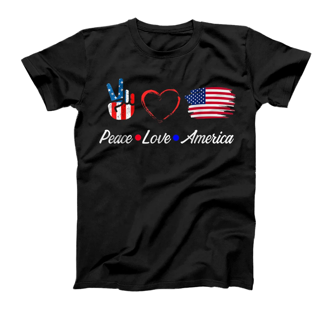 Peace Love American Independence United States America Day T-Shirt