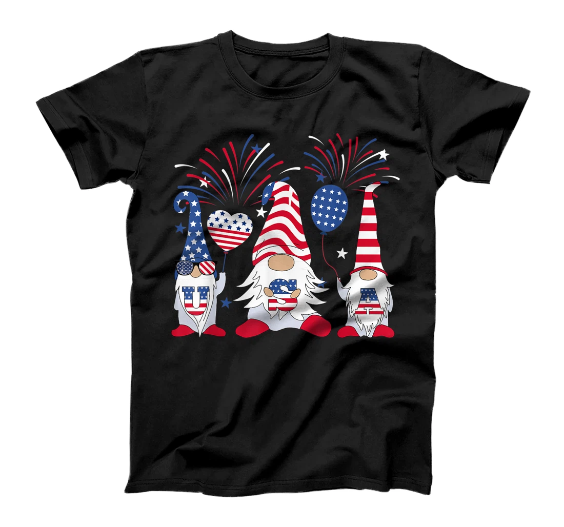 4th Of July American Gnomes Celebrating Independence Day T-Shirt