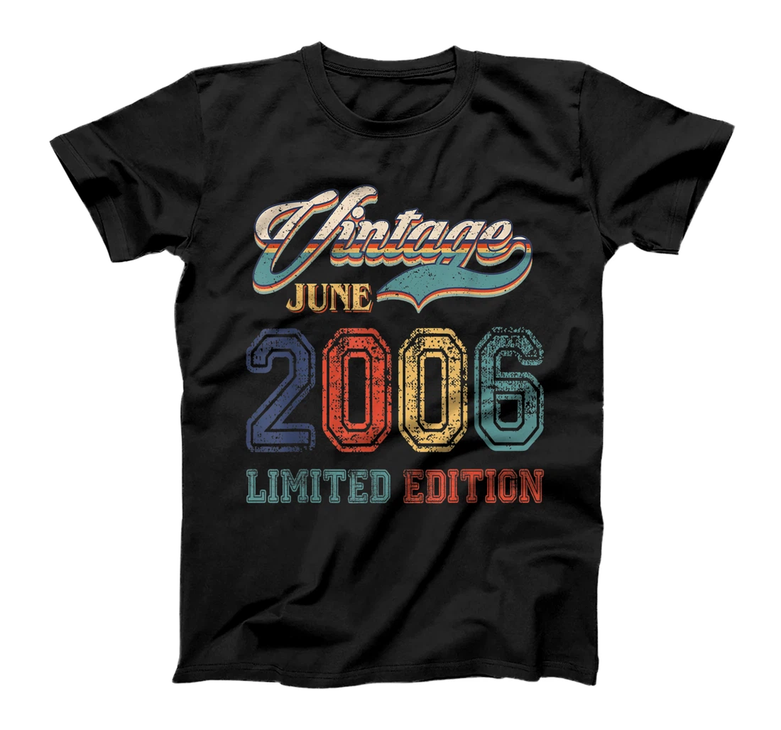 Personalized Retro June 2006 Limited Edition Vintage 15 Years Old T-Shirt