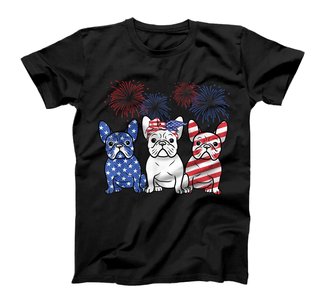 French Bulldog American Flag 4th Of July Independence Day T-Shirt