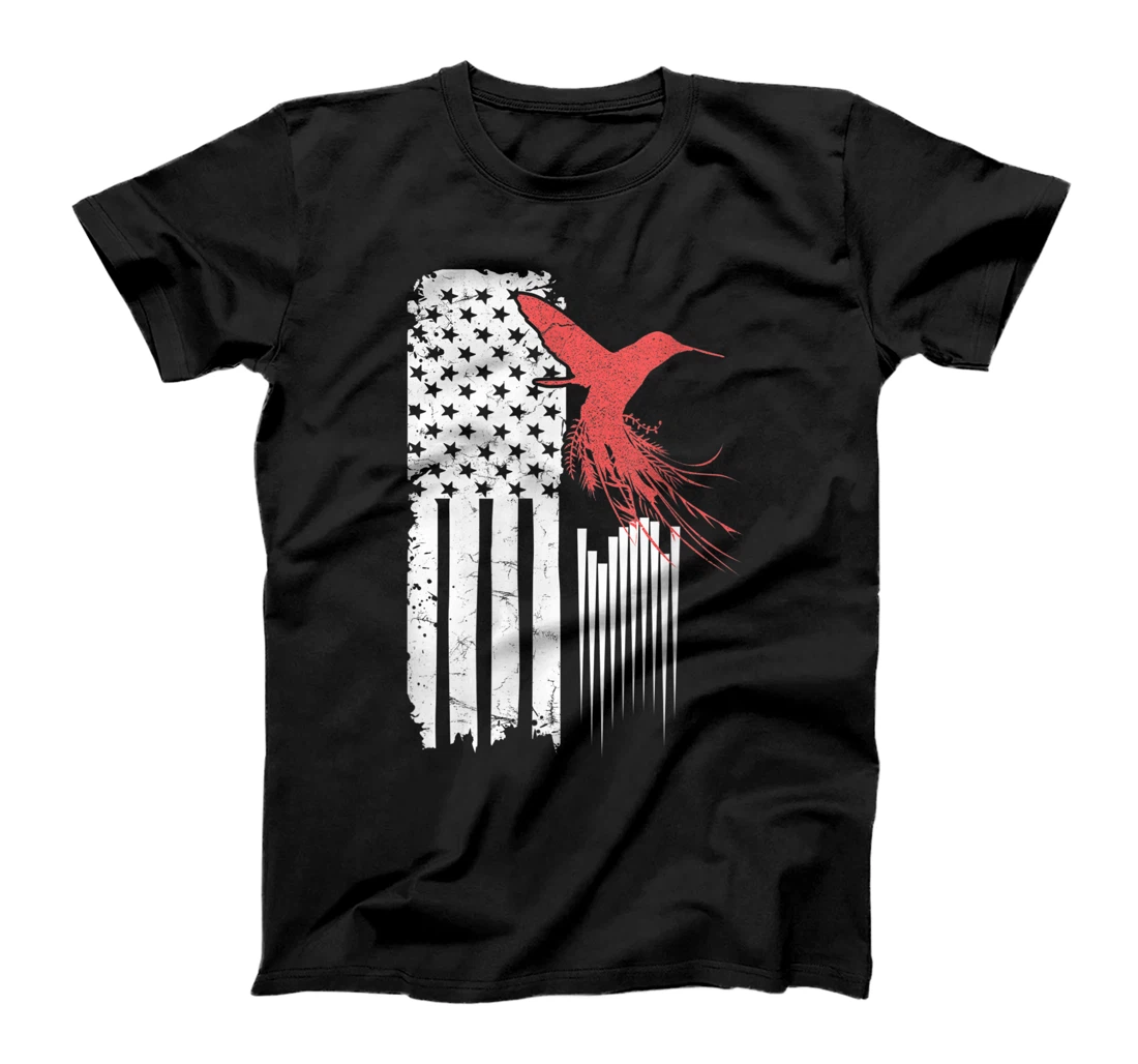 Personalized Bird Watching Design for a Patriotic Hummingbird Fan T-Shirt, Kid T-Shirt and Women T-Shirt