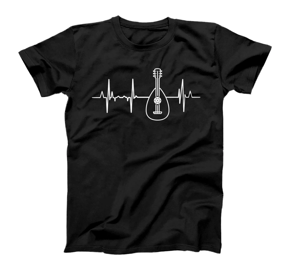 Personalized Bluegrass Mandolin Player Heartbeat Lute Country Music T-Shirt