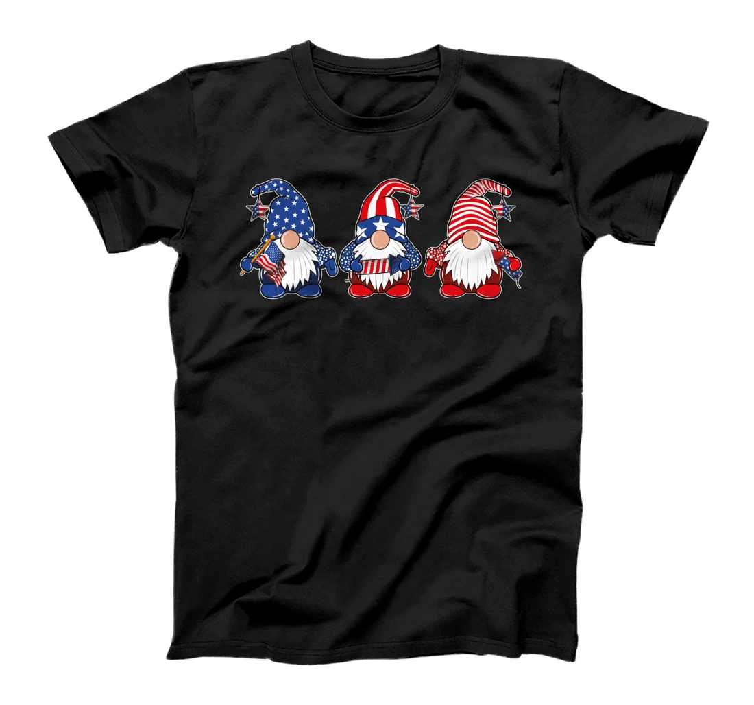 Three Gnomes Celebrating Independence Day 4th Of July USA T-Shirt