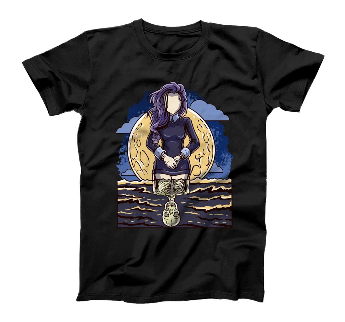 Women and Skeleton Reflection Aesthetic Goth And Emo T-Shirt