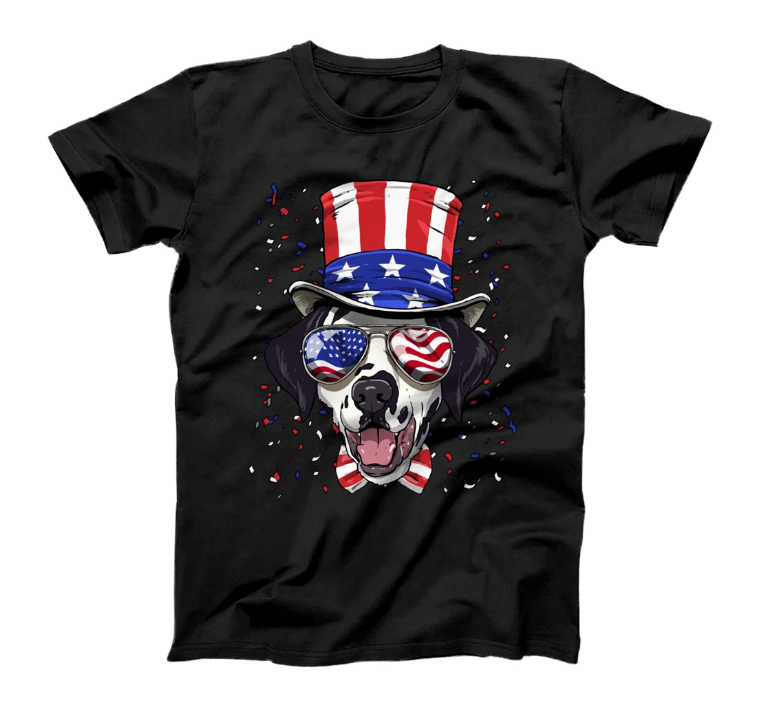 Personalized Dalmatian 4th of July American Dog USA Flag T-Shirt