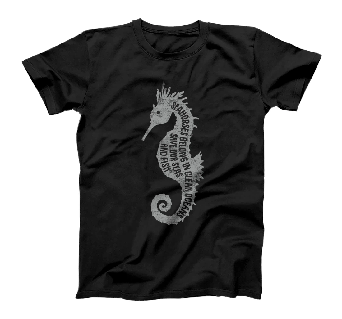 Personalized Seahorse, save the seas and fish, ocean conservation T-Shirt