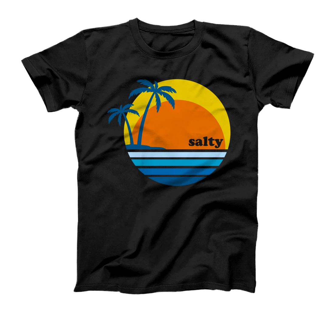 Personalized Salty Sunny Beach Retro Vintage Sarcastic Fun Summer T-Shirt