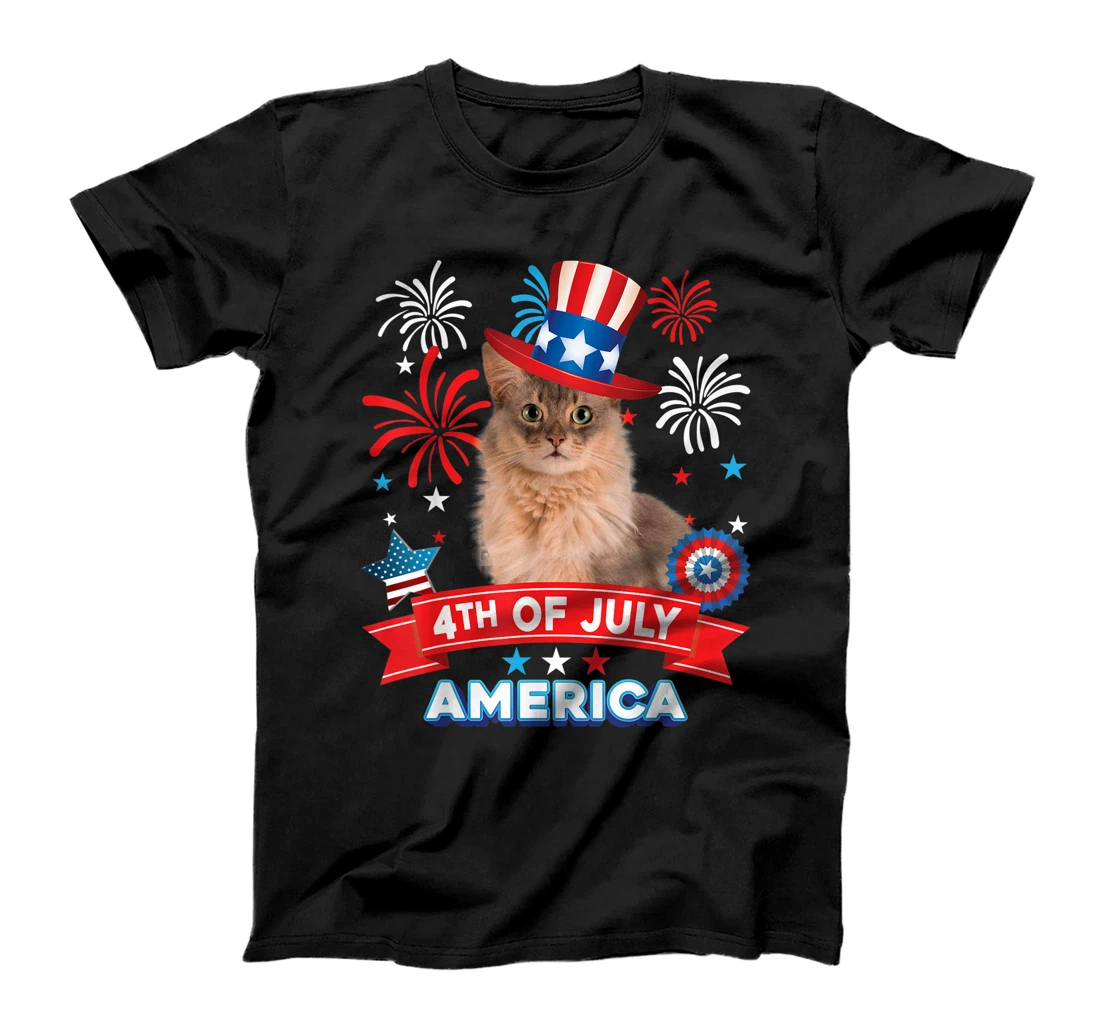 4th Of July Patriotic Day Somali Cat Independence Happy The T-Shirt, Kid T-Shirt and Women T-Shirt