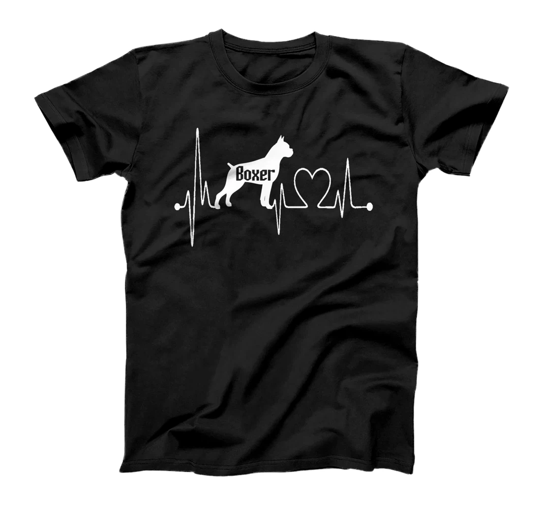 Boxer Dog Heartbeat EKG Funny My Dogs Are My Cardio Design T-Shirt