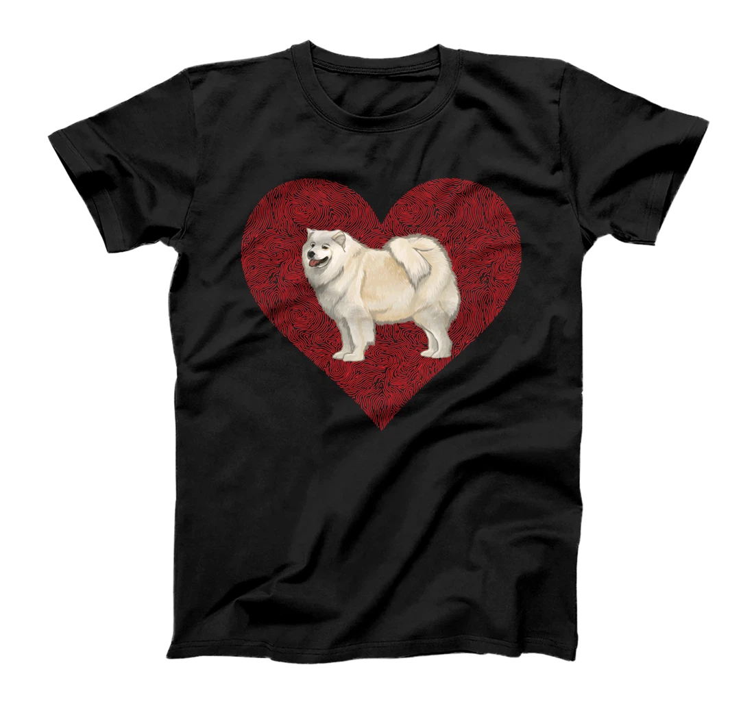 Samoyed Valentines Day Dog Love Fingerprint T-Shirt