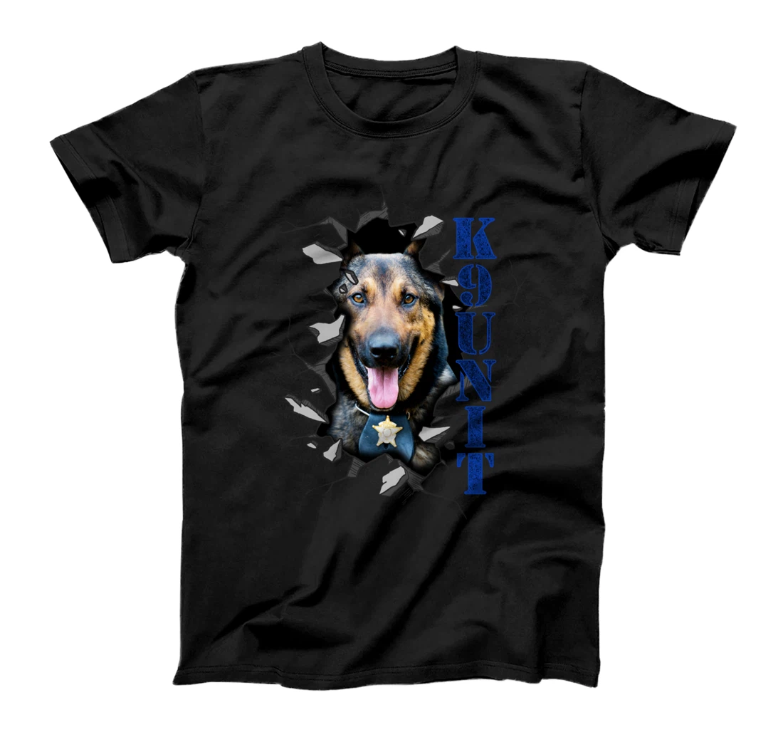 Personalized K-9 Unit - Cute Belgian Malinois Canine Police Dog Gift T-Shirt