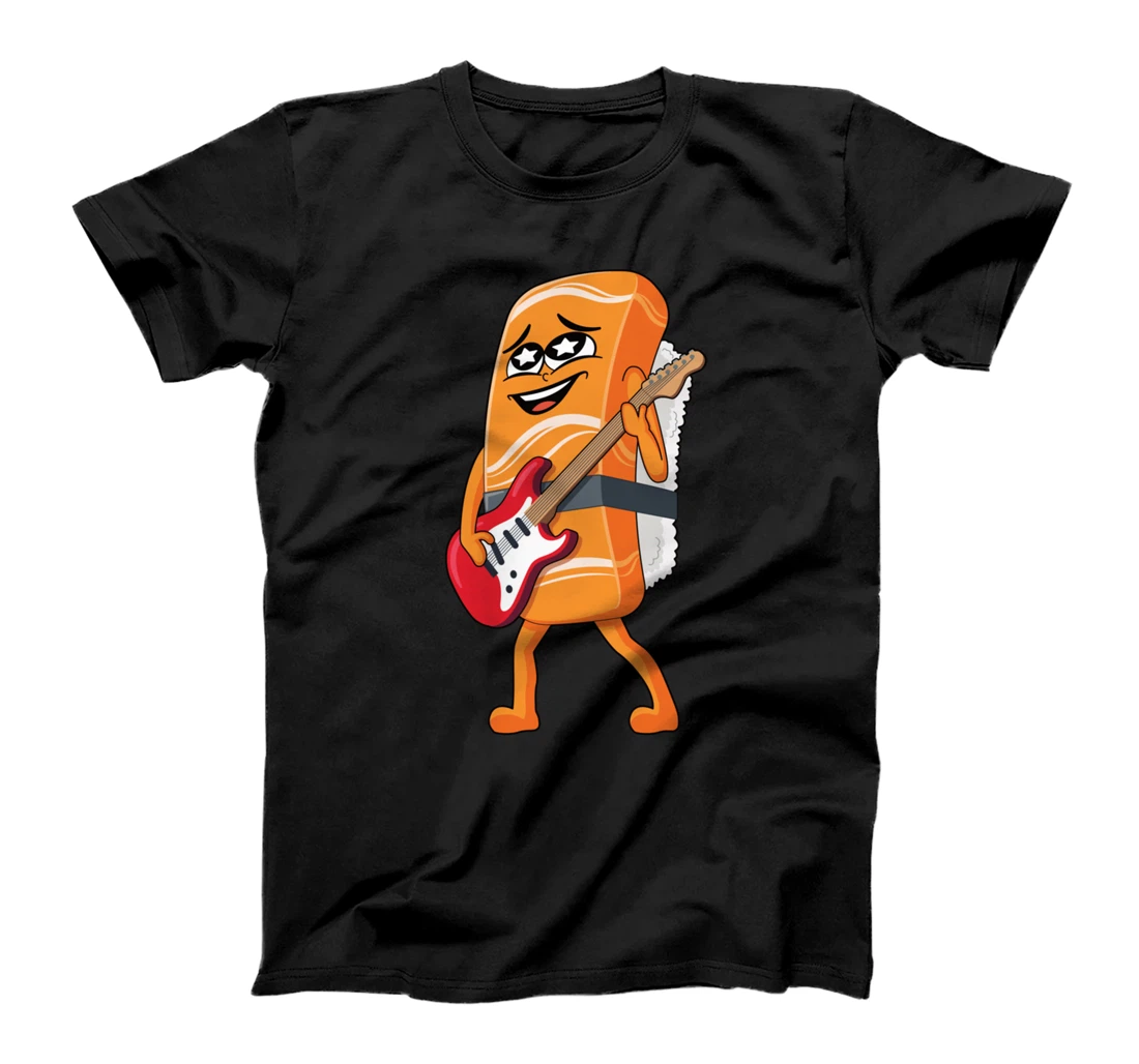 Cute Rocker Sushi Playing Guitar Rock and Roll Guitarist T-Shirt