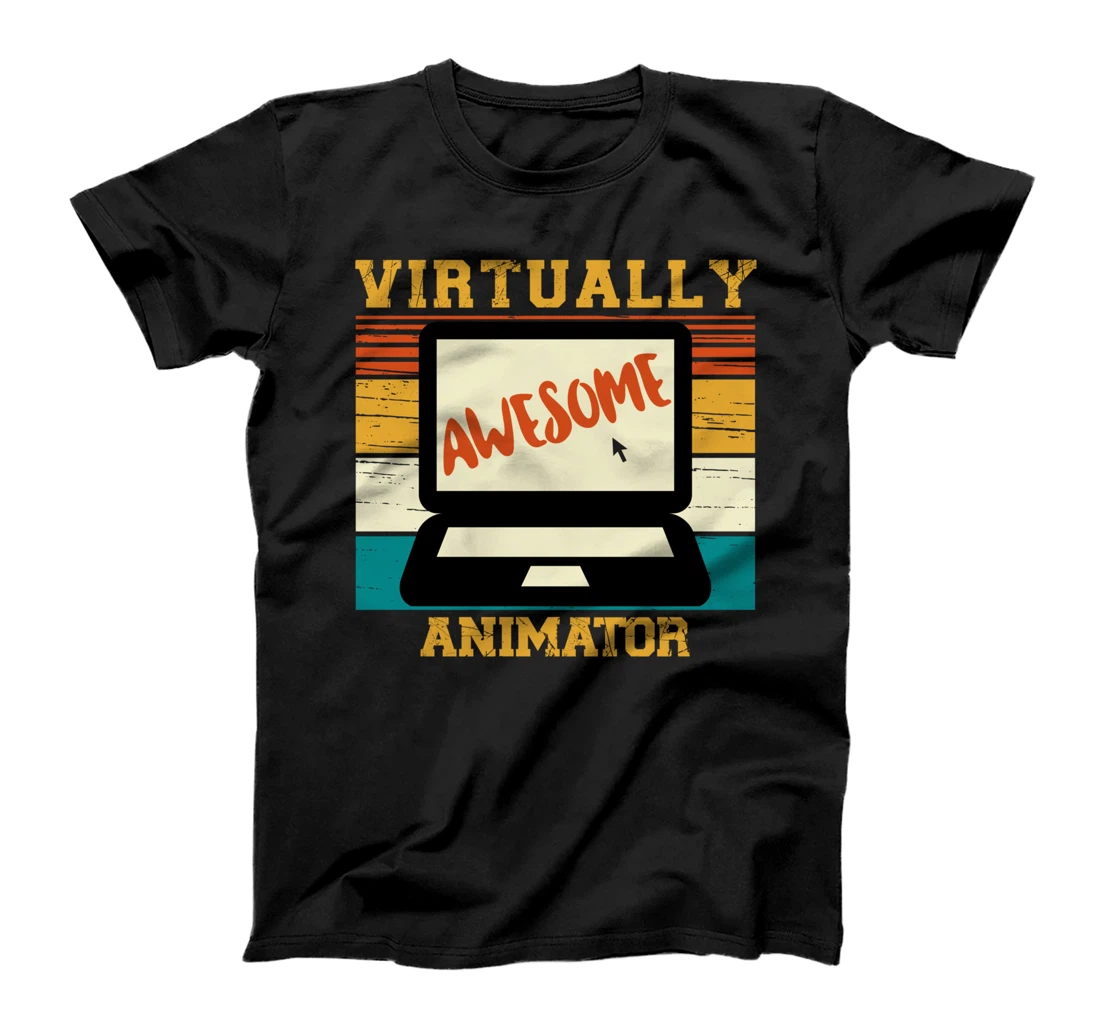 Virtually Awesome Animator | Funny Pun Retro Style T-Shirt