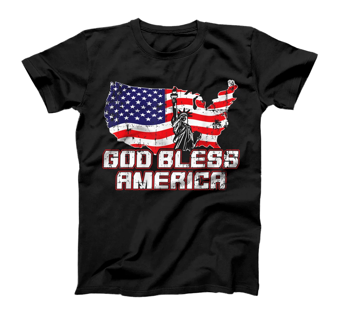 Personalized God Bless America | Happy Independence Day Party July 4th T-Shirt, Women T-Shirt