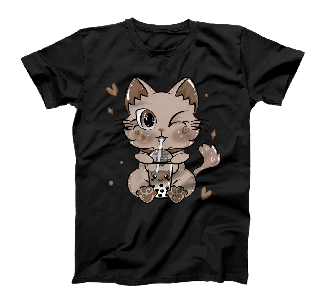 Cute Bubble Tea Kawaii Cat Caramel Tapioca T-Shirt