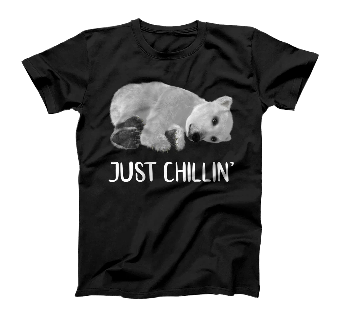 Womens Just Chillin' Baby Polar Bear Funny Quote Saying Slogan Joke V-Neck T-Shirt, Women T-Shirt