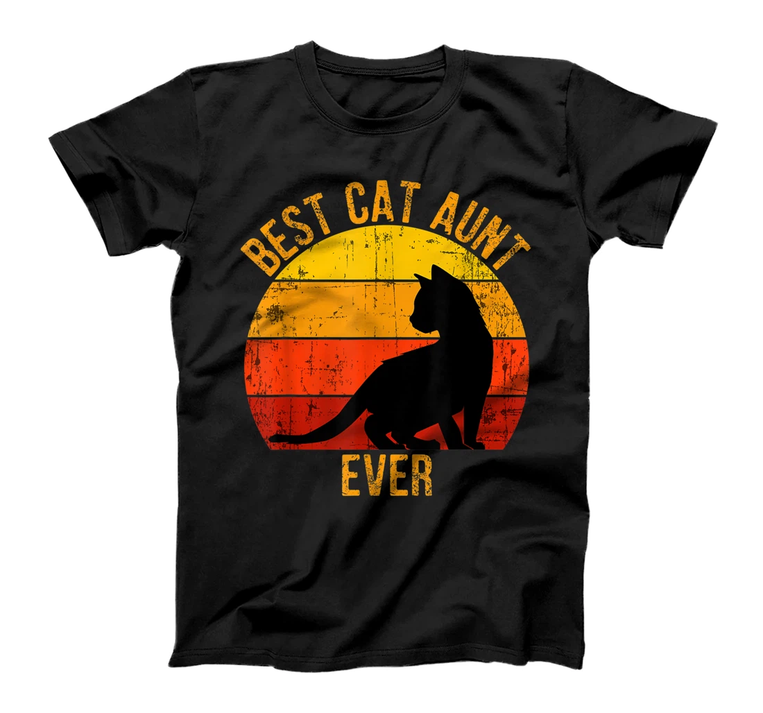 Best Cat Aunt Ever Vintage Retro Matching Family T-Shirt, Kid T-Shirt and Women T-Shirt