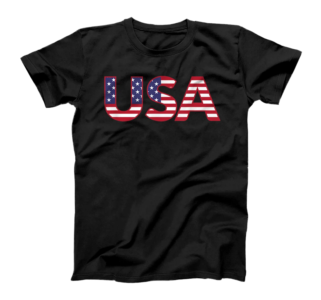 Personalized USA with American Flag Fill - Patriotic designed T-Shirt, Women T-Shirt