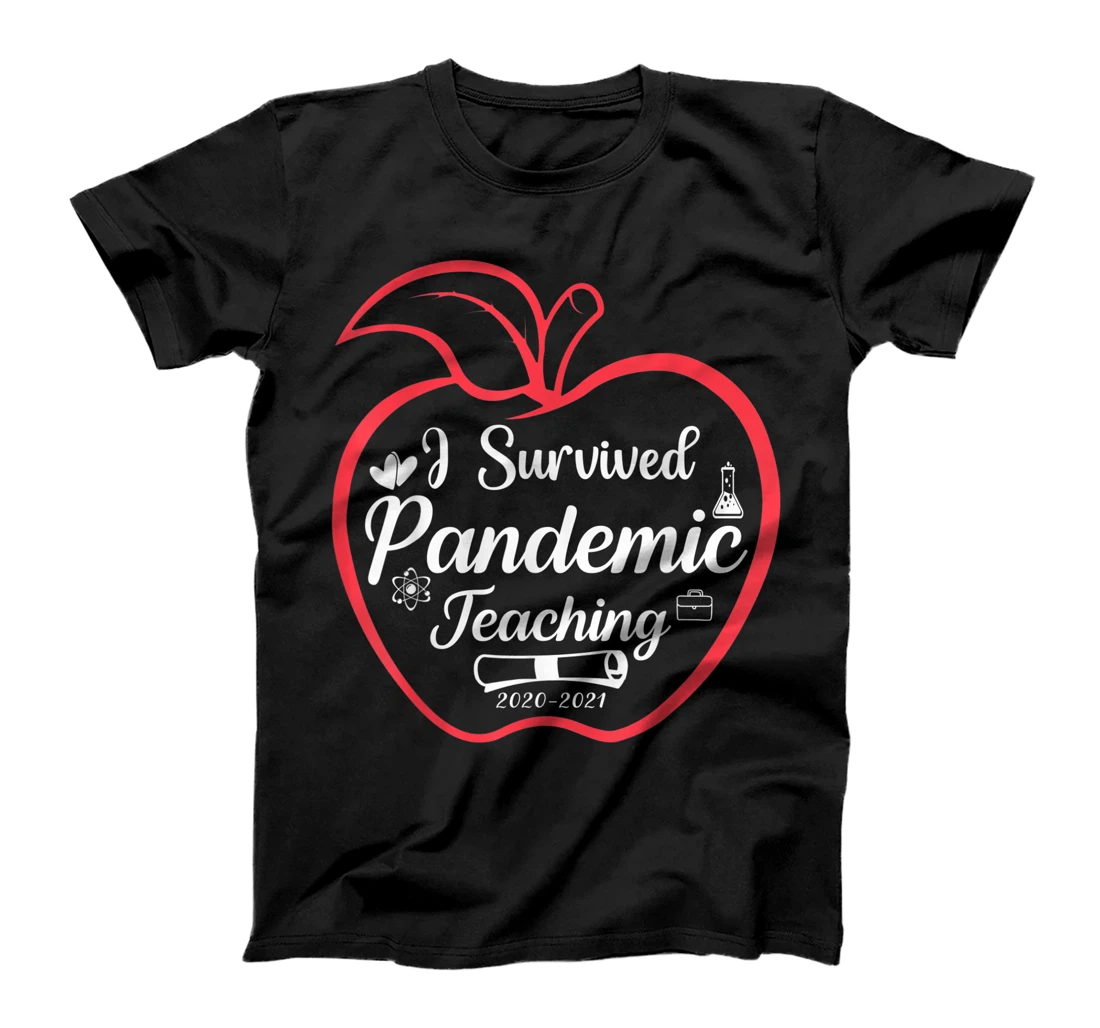 Personalized I Survived Pandemic Teaching 2021 survivor Teacher Apple T-Shirt, Kid T-Shirt and Women T-Shirt