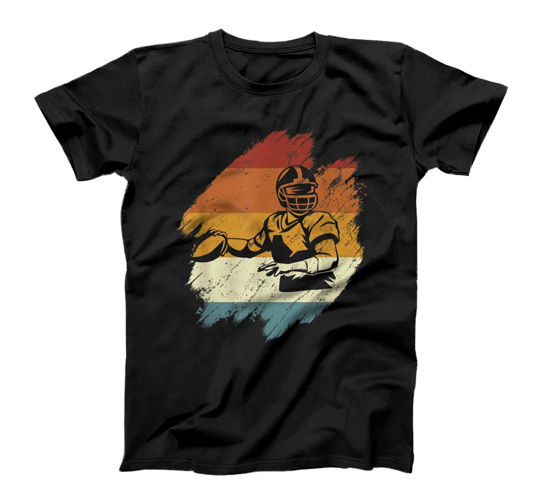 Personalized Retro Vintage Sunset Football Quarterback T-Shirt, Kid T-Shirt and Women T-Shirt