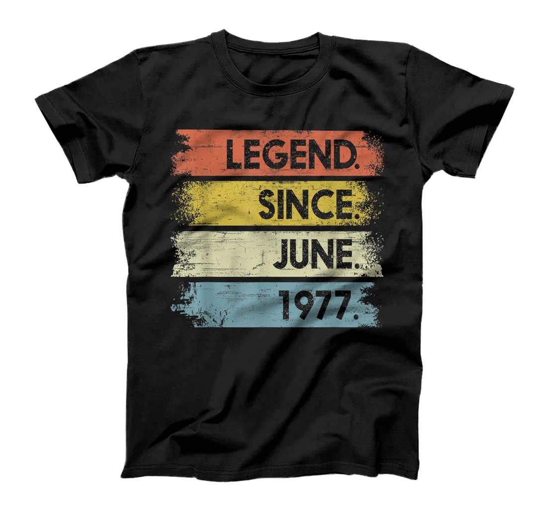 Retro 44 Years Old Legend Since June 1977 Vintage 44th Bday T-Shirt, Women T-Shirt