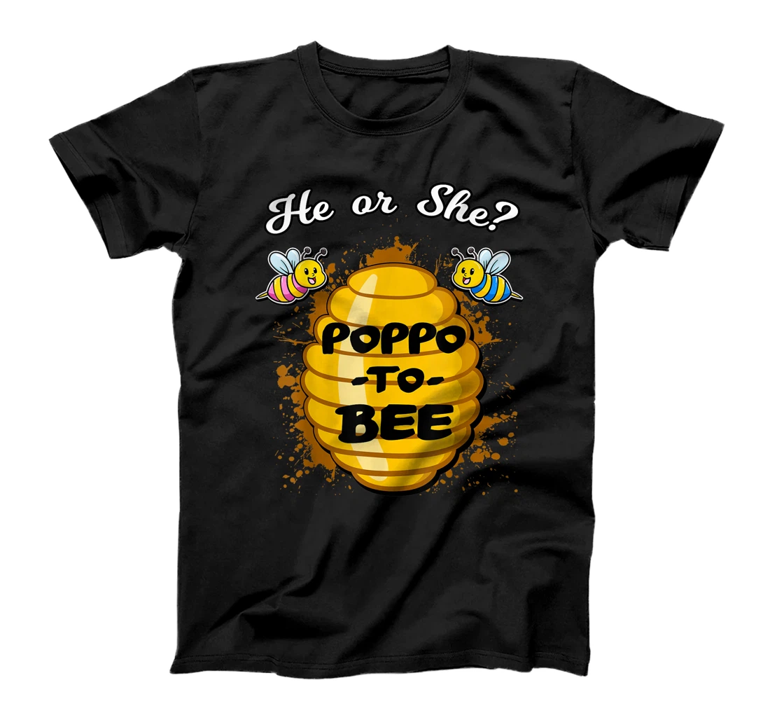 He Or She Poppo To Bee Gender Announcement Baby Shower Party T-Shirt, Kid T-Shirt and Women T-Shirt