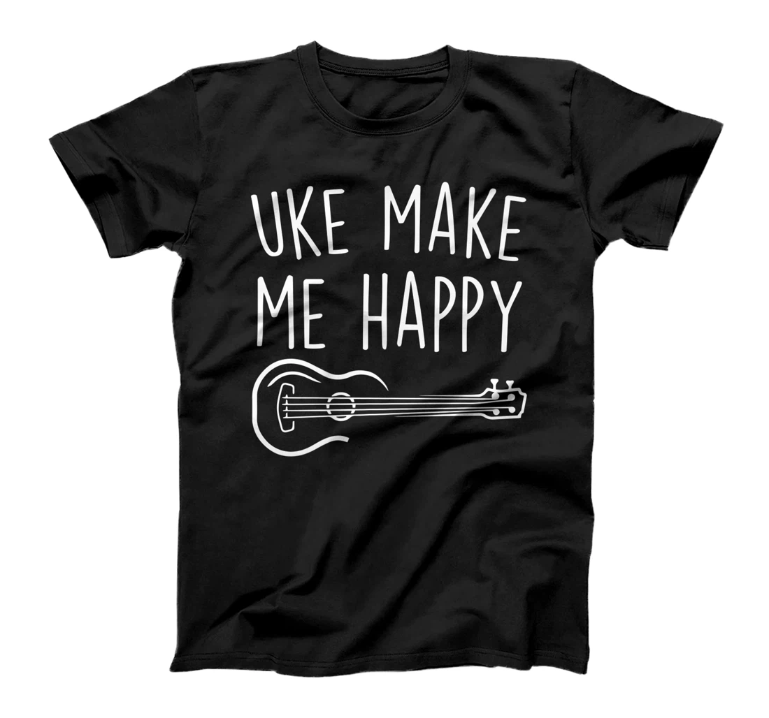 Uke Make Happy Musician Hawaiian Acoustic Guitar Premium T-Shirt, Kid T-Shirt and Women T-Shirt