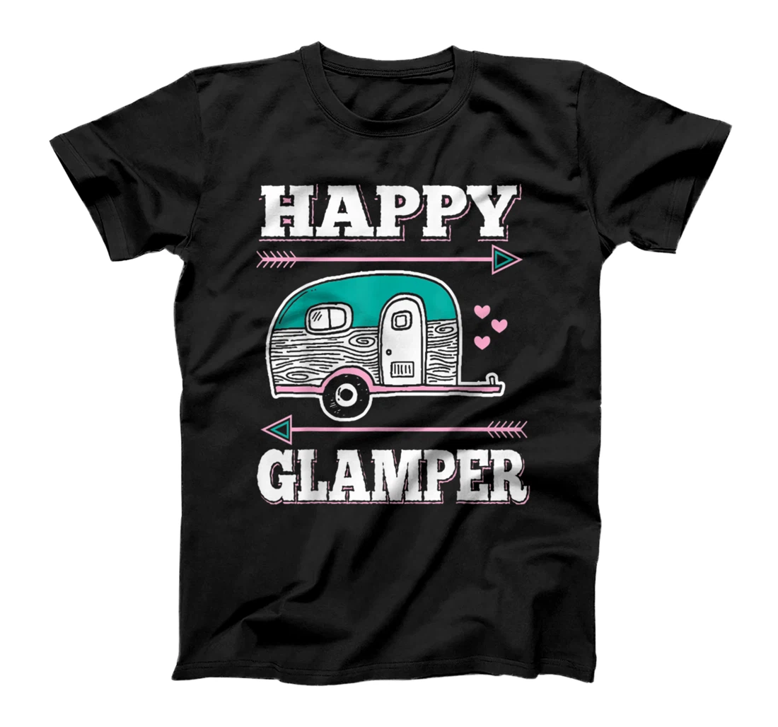 Personalized Outdoor Glamping Camping Women Girl Happy Glamping T-Shirt, Women T-Shirt T-Shirt, Women T-Shirt