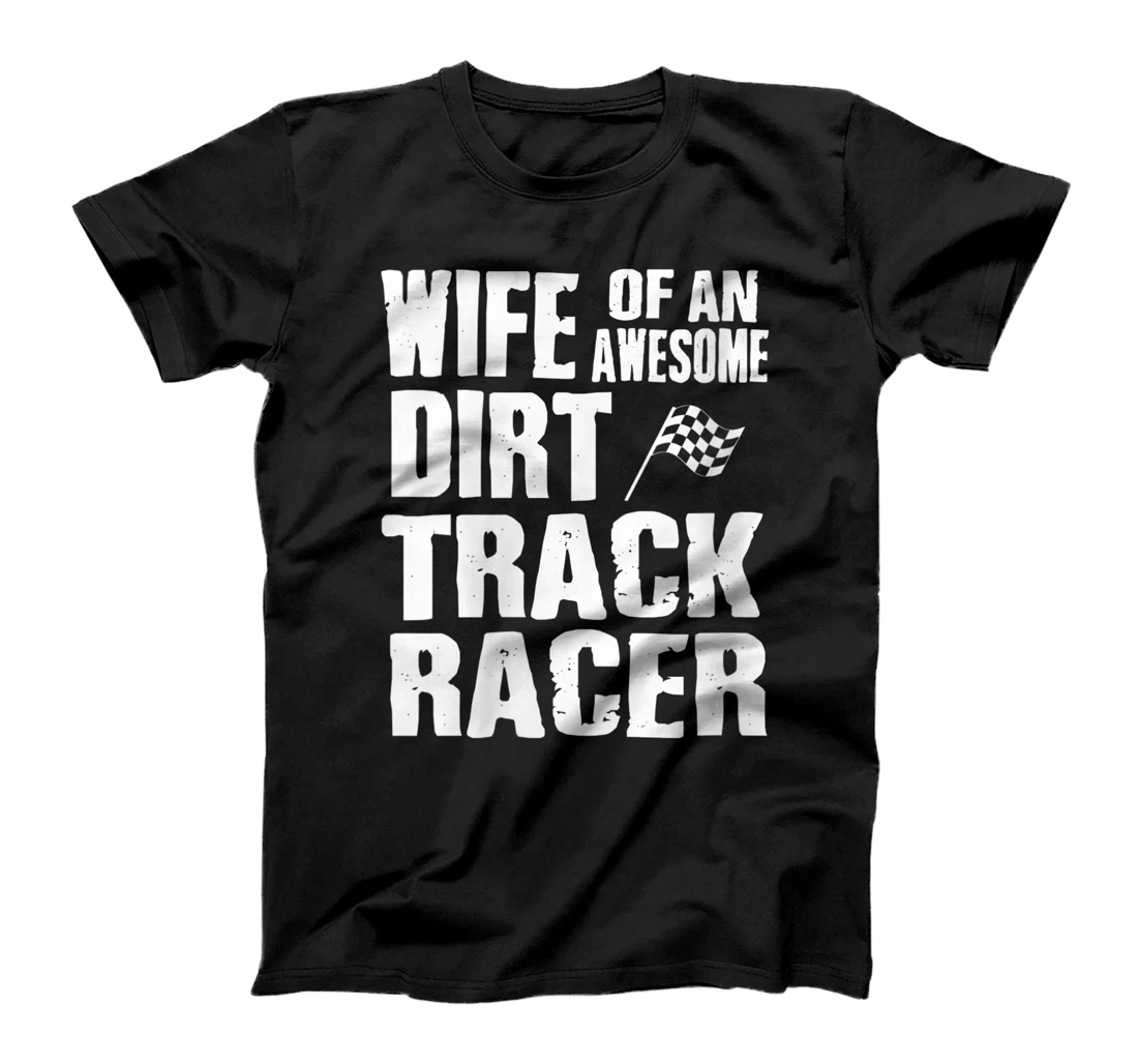 Womens Dirt Track Racing Racer Wife V-Neck T-Shirt, Women T-Shirt