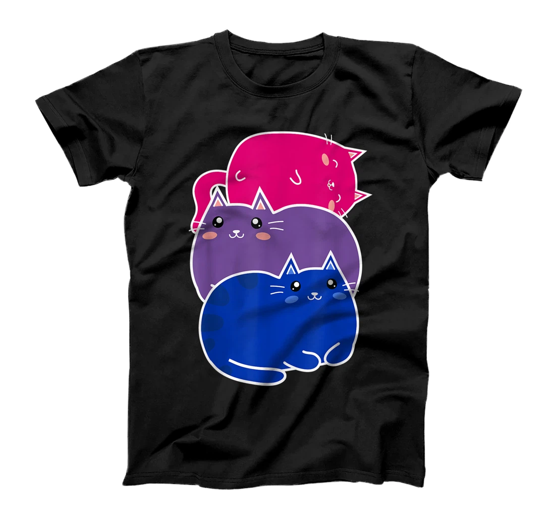 Bisexual Pride Kawaii Kitty Cat Stack Cute Anime style T-Shirt, Women T-Shirt