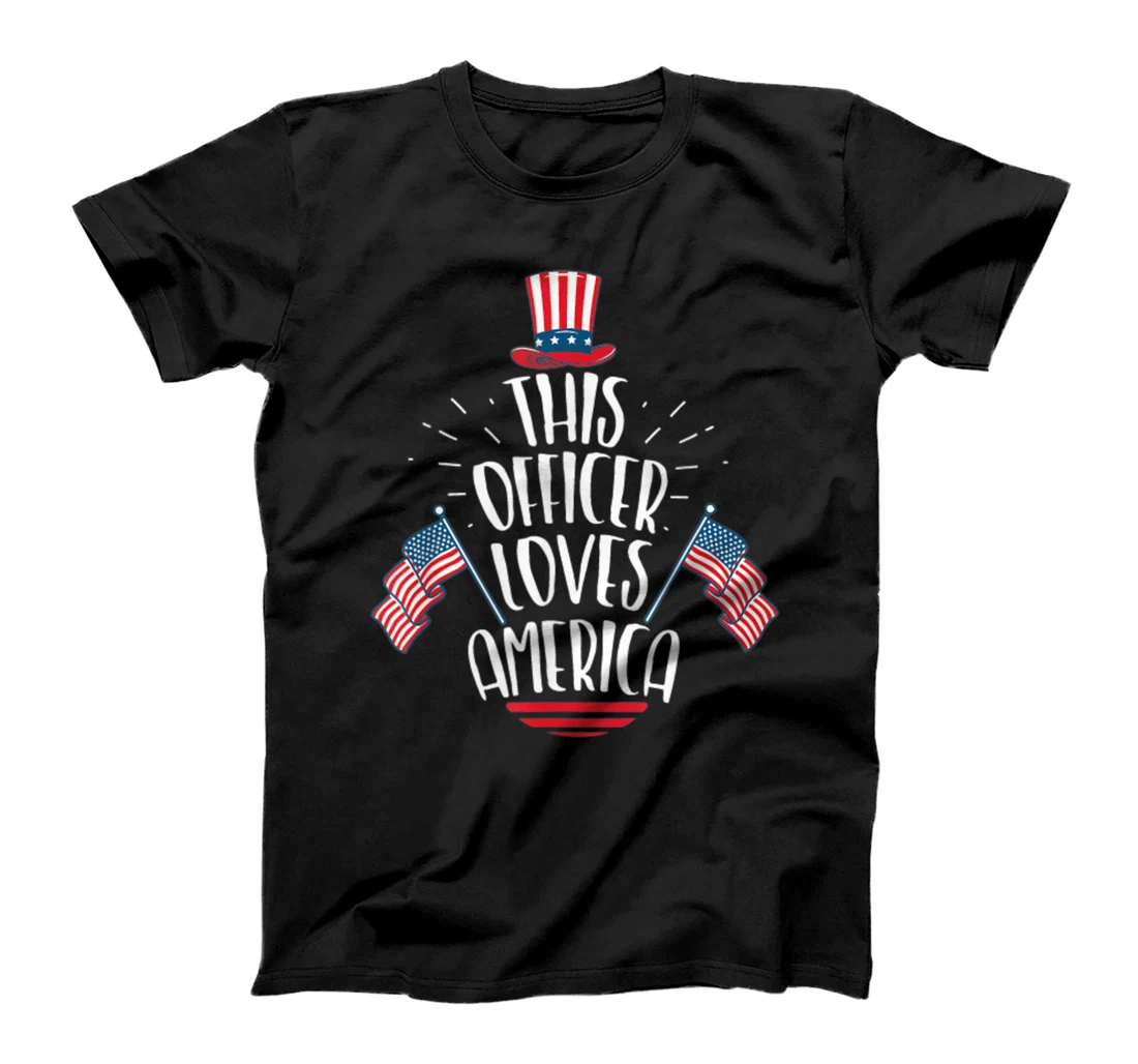 Police Officer 4th Of July Independence Day Patriotic Gift T-Shirt, Women T-Shirt