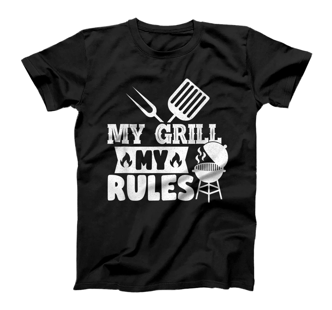 Mens Funny Men's BBQ Apparel - My Grill My Rules - Grilling T-Shirt