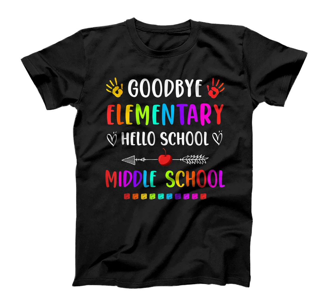 Personalized Hello Middle School Graduation Goodbye Elementary School T-Shirt, Women T-Shirt