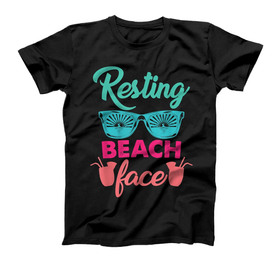 Personalized Resting Beach Face T-Shirt, Women T-Shirt