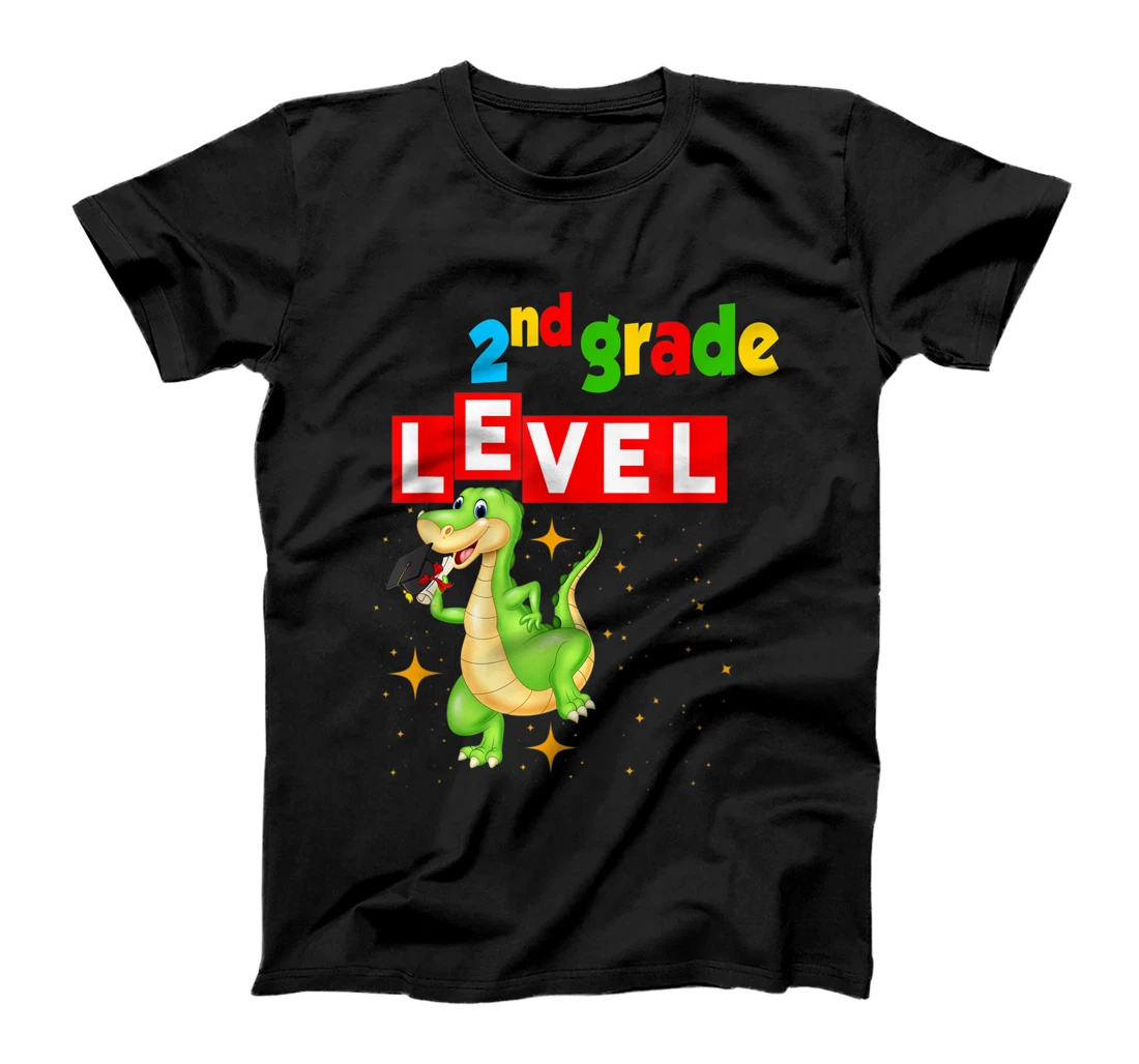 Personalized 2nd Grade Level T Rex Dinosaur Graduation Cap Second Grade T-Shirt, Kid T-Shirt and Women T-Shirt