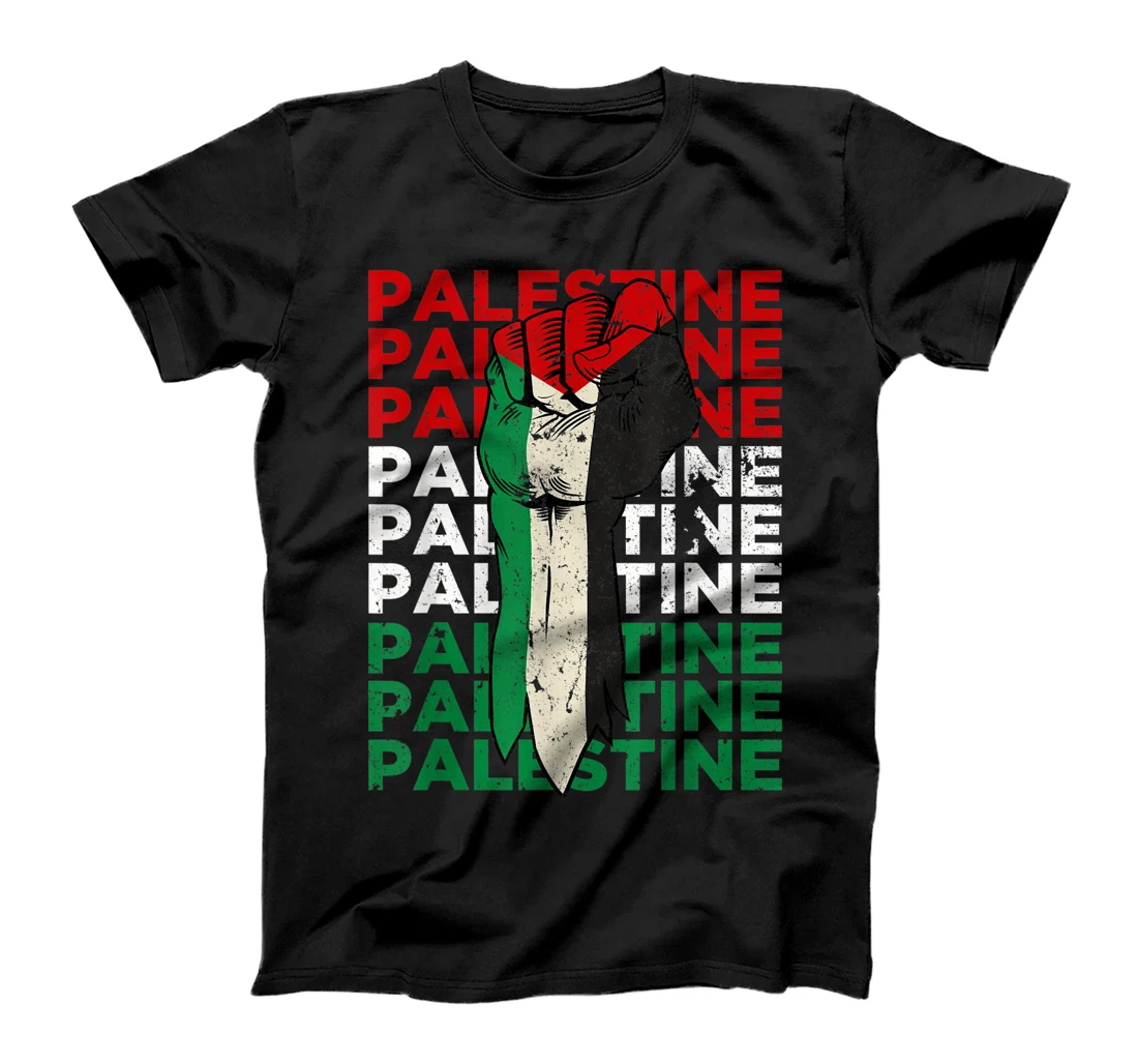 Personalized FREE PALESTINE Flag Save Gaza Support Arabic West Bank Help T-Shirt, Women T-Shirt